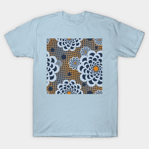 Mod Flowers on Wavy Weave T-Shirt by ArtticArlo